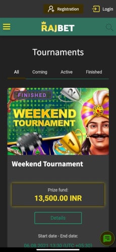 "Weekend tournament" promo
