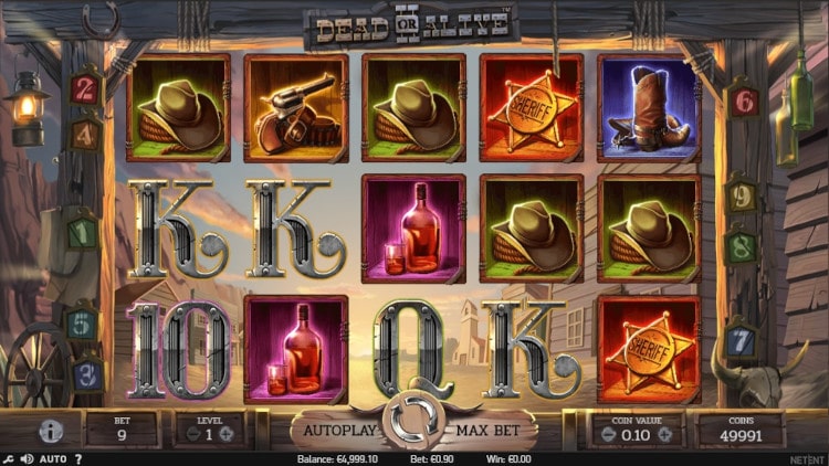 Dead or Alive 2 slot game interface