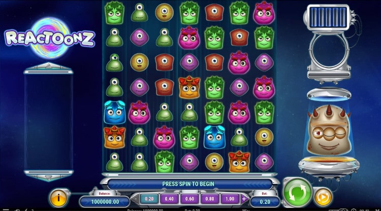 Reactoonz slot game PC screenshot