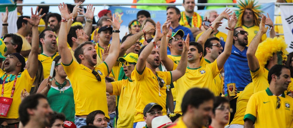Brazilian fans in the Brazil vs Croatia match in 2014 World Cup