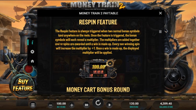 Money Train 2 respin feature